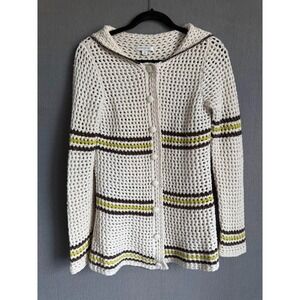 Banana Republic Sweater Women M Beige Cardigan Cotton Wool Blend Chunky‎ Knit